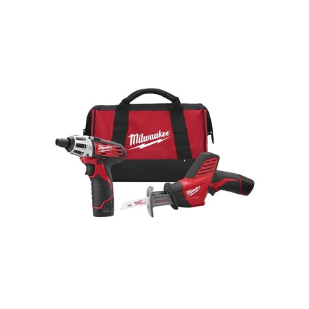 Milwaukee Tool M12 CORDLESS LITHIUM-ION, 2-TOOL COMBO KIT,  1012624